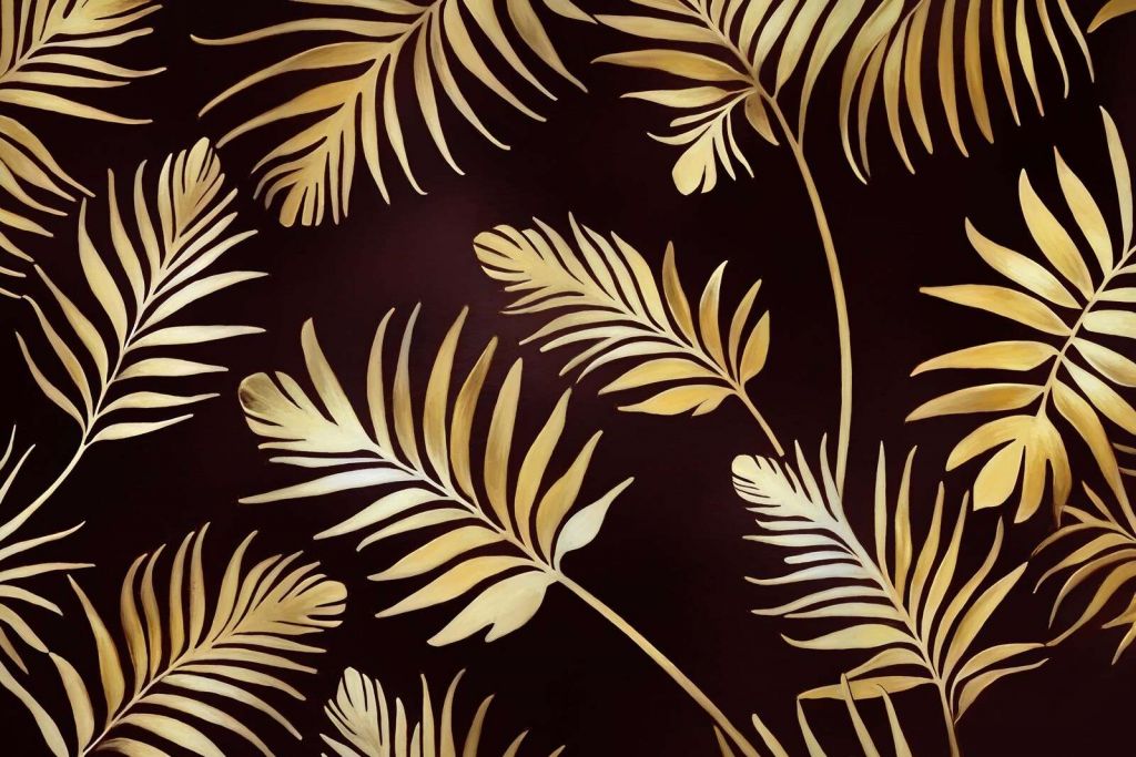 Foglie dorate su bronzo scuro