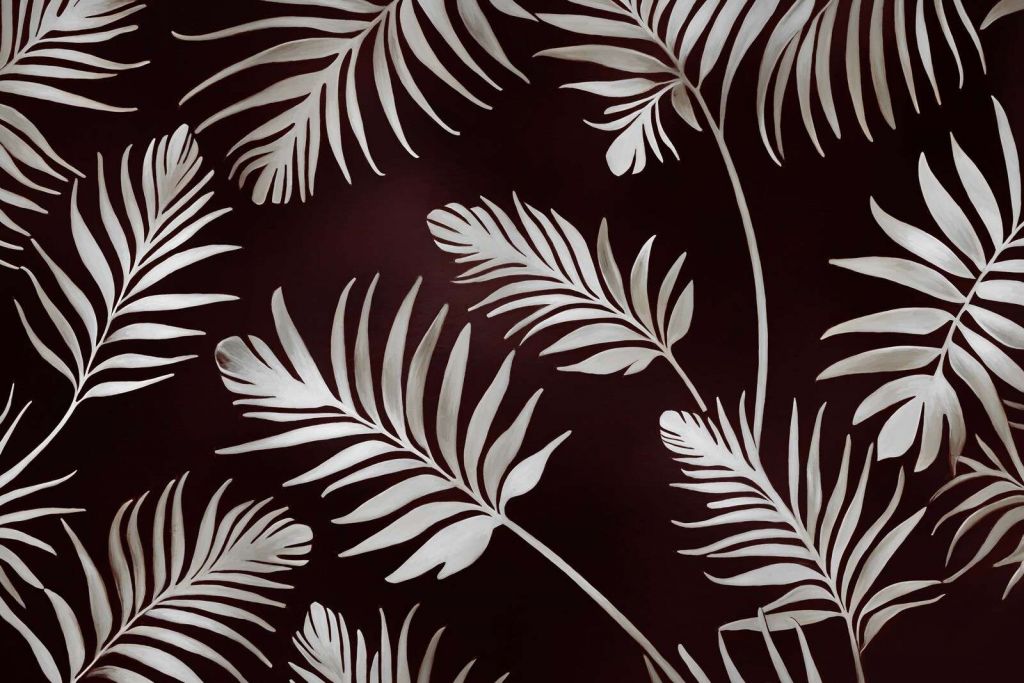 Foglie dorate su blu scuro profondo