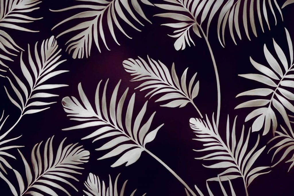 Foglie dorate su blu acciaio scuro