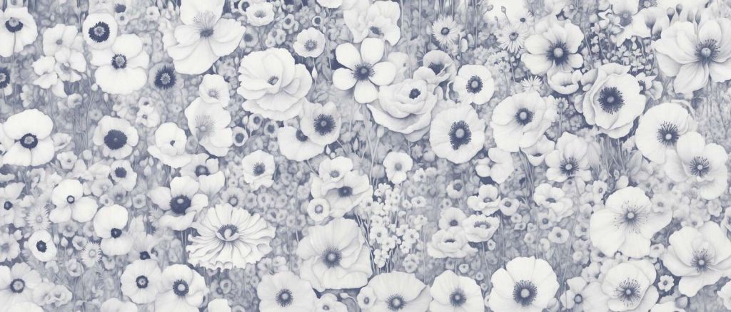 Racconto di Papavero Monocromo Blu