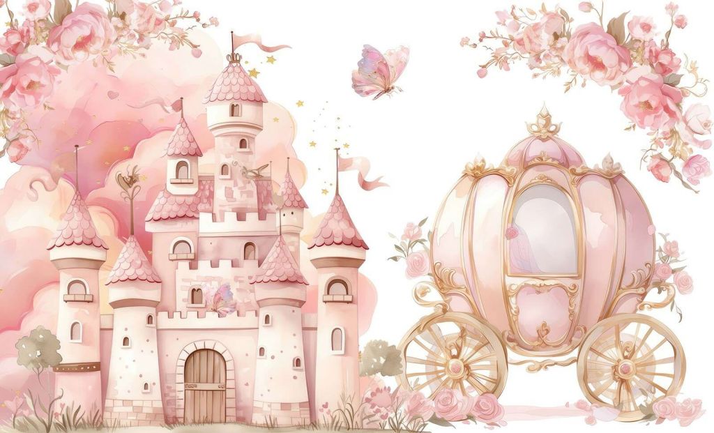 Castello delle favole e carrozza di rose