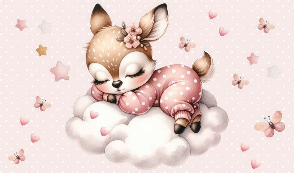 Cervi che dorme su una nuvola