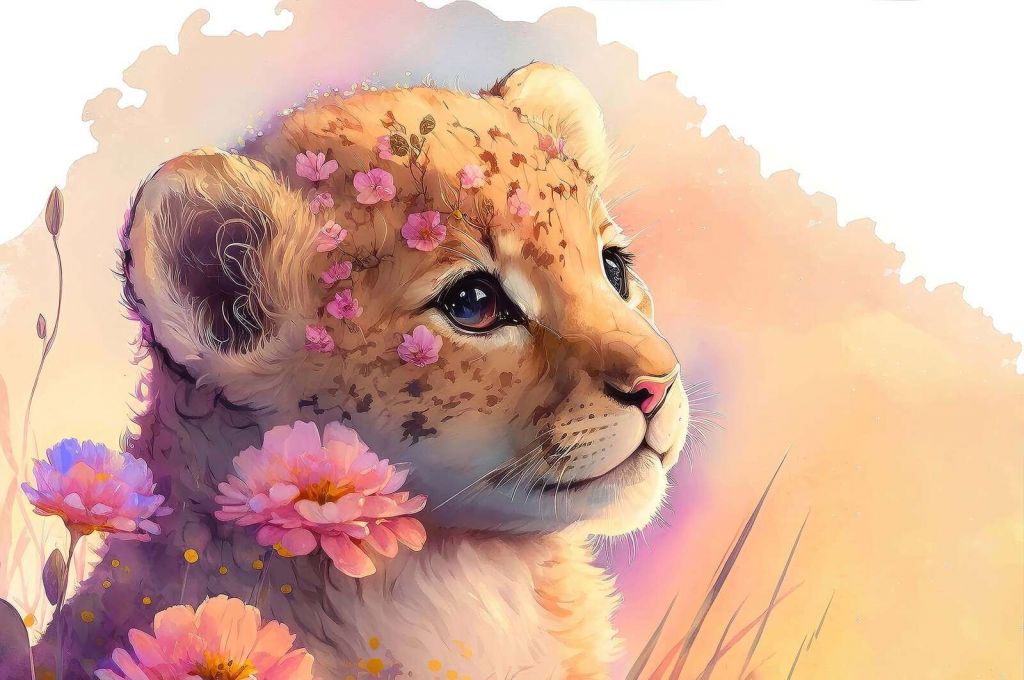 Cucciolo di drago tra i fiori