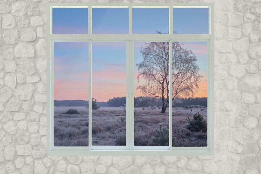 Paesaggio invernale all'alba