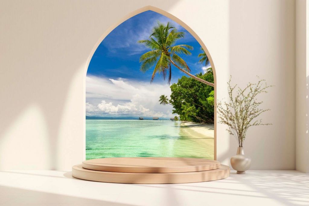 Isola tropicale con palme