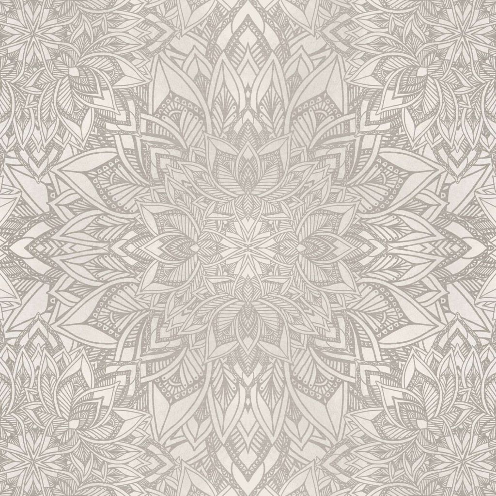 motivo floreale mandala grigio tenue