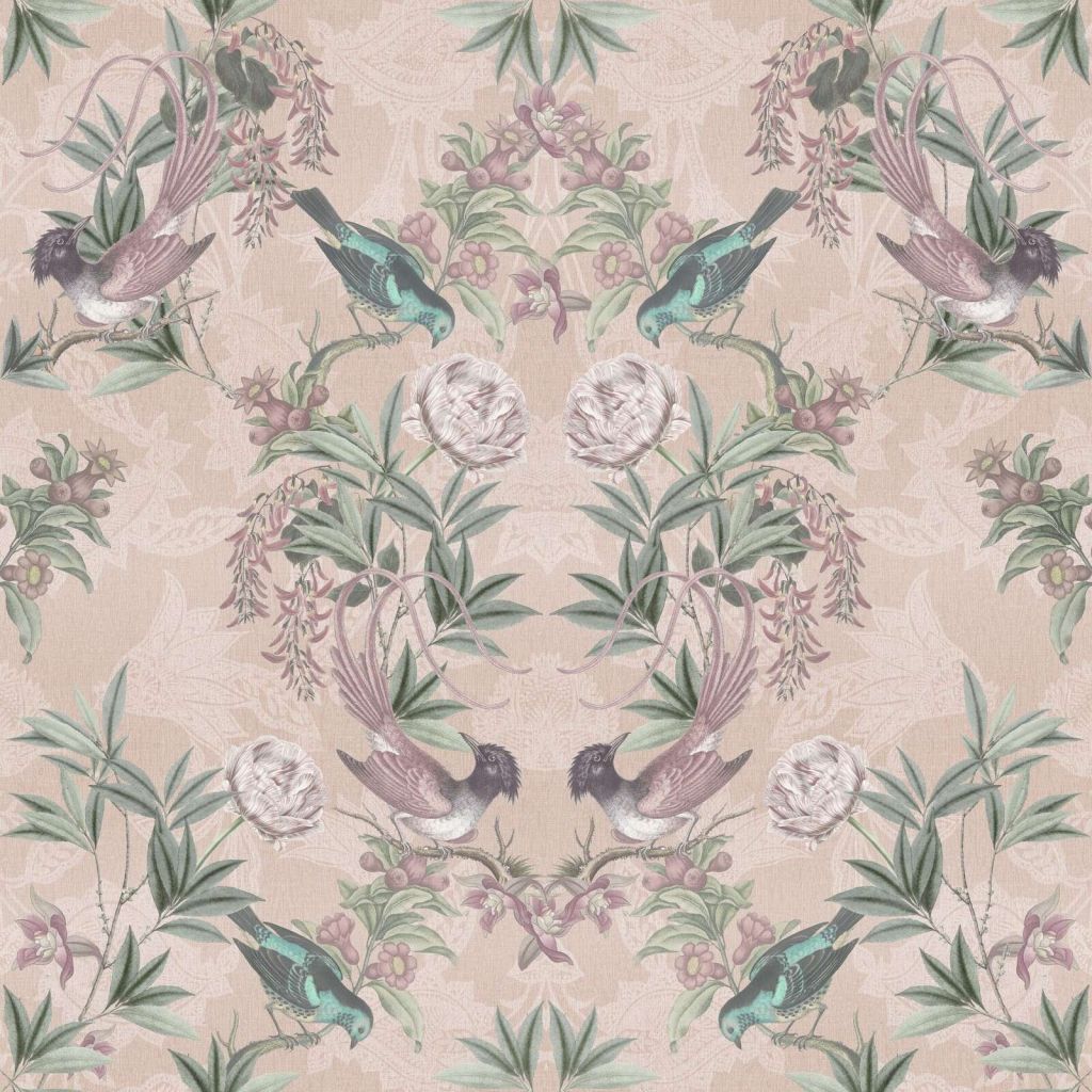 Uccelli tropicali tra i fiori