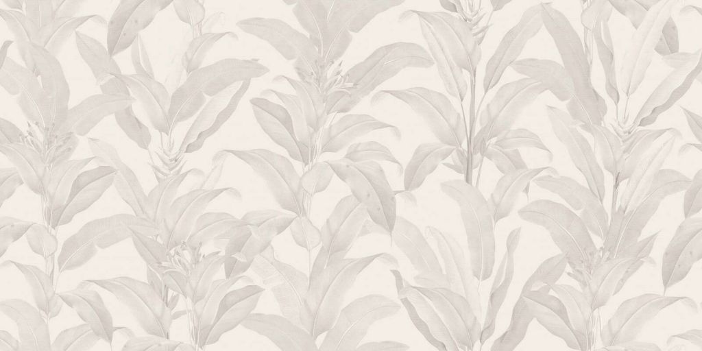 Foglie tropicali in beige lino