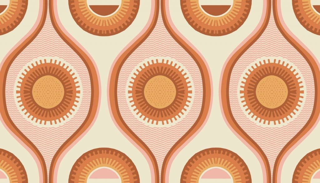 Spirali di sole caldo in stile retrò