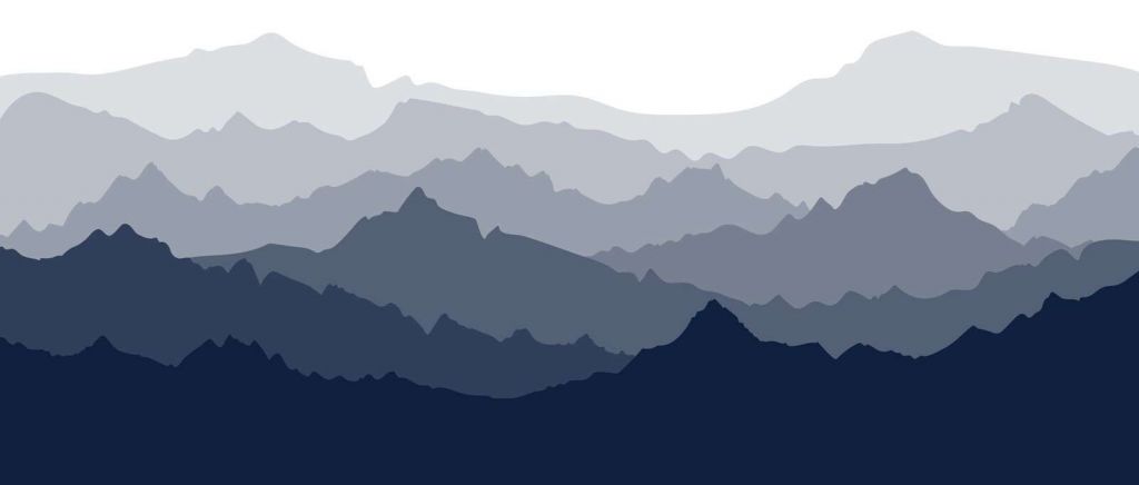 Tranquilli strati di montagne blu