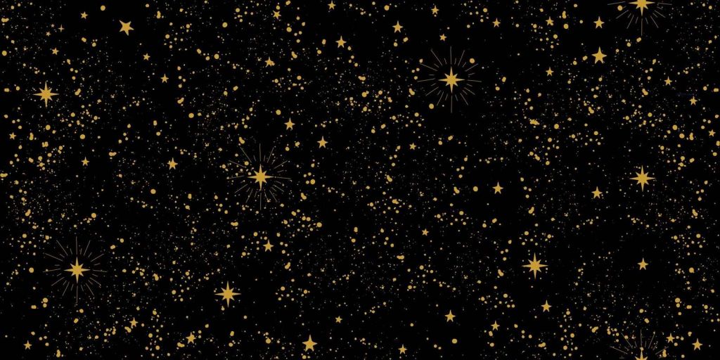 Pioggia di stelle dorate su nero