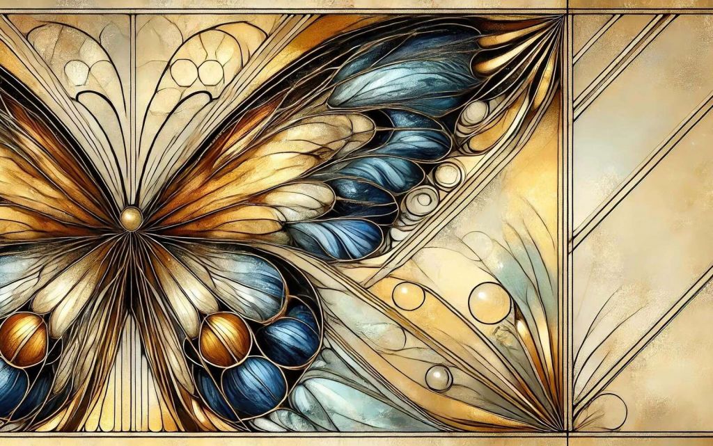 Farfalla in oro e blu notte