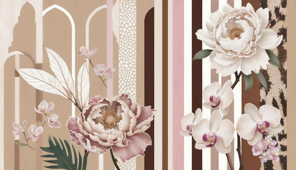 Fiori con strisce e archi.