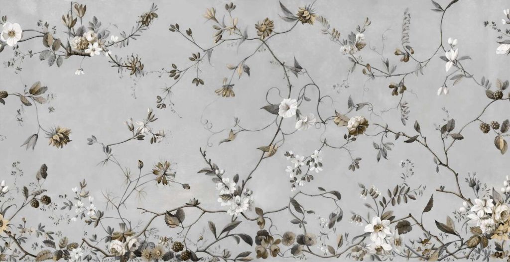 Eleganti rami di fiori in seppia