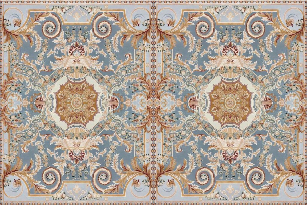 ornamento barocco in azzurro chiaro