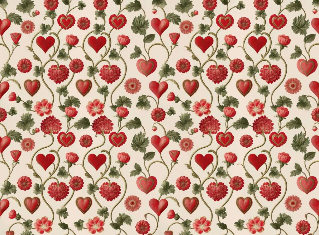 Cuori romantici e tralci di fiori
