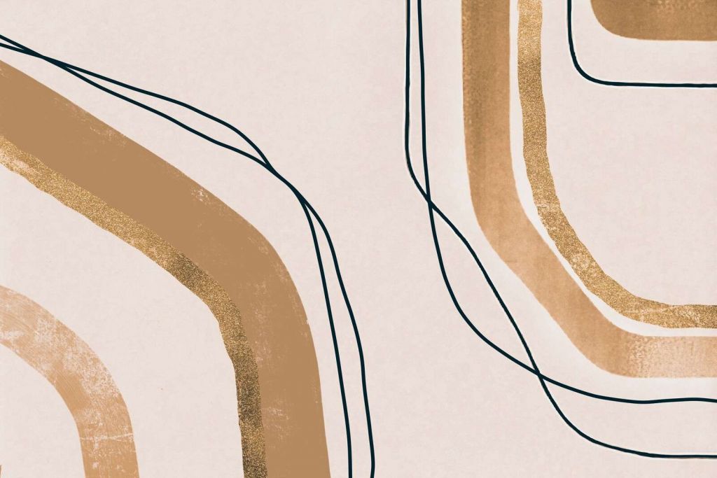 Linee rilassanti Arte moderna di metà secolo Beige