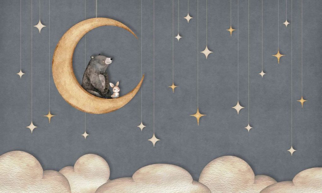 Bear on the Moon - blue