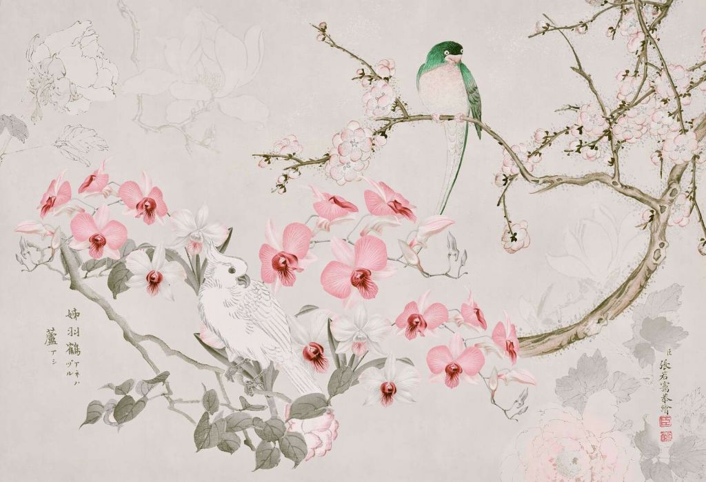 Chinoiserie con cacatua