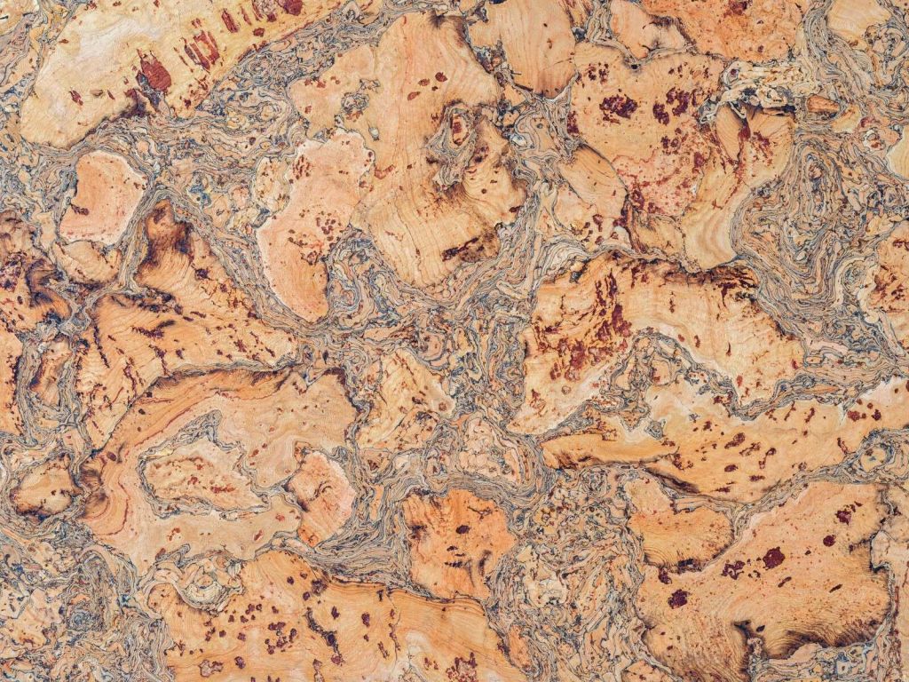 Caldo motivo in sughero con linee organiche