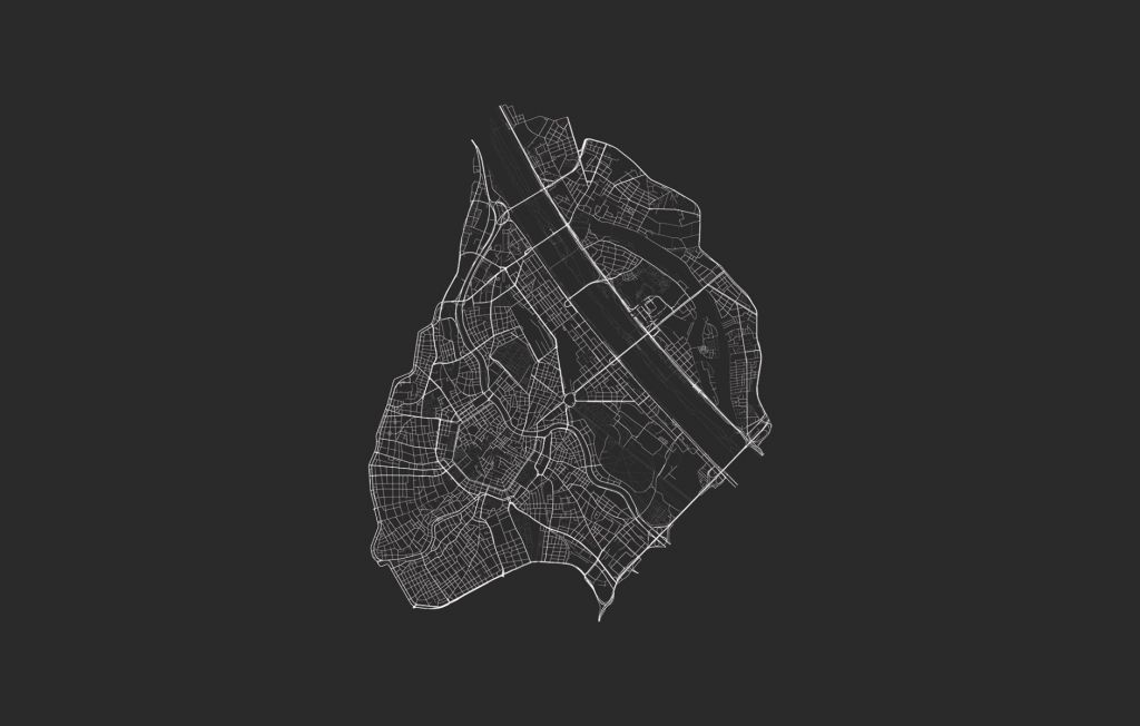 Mappa del centro di Vienna, nero