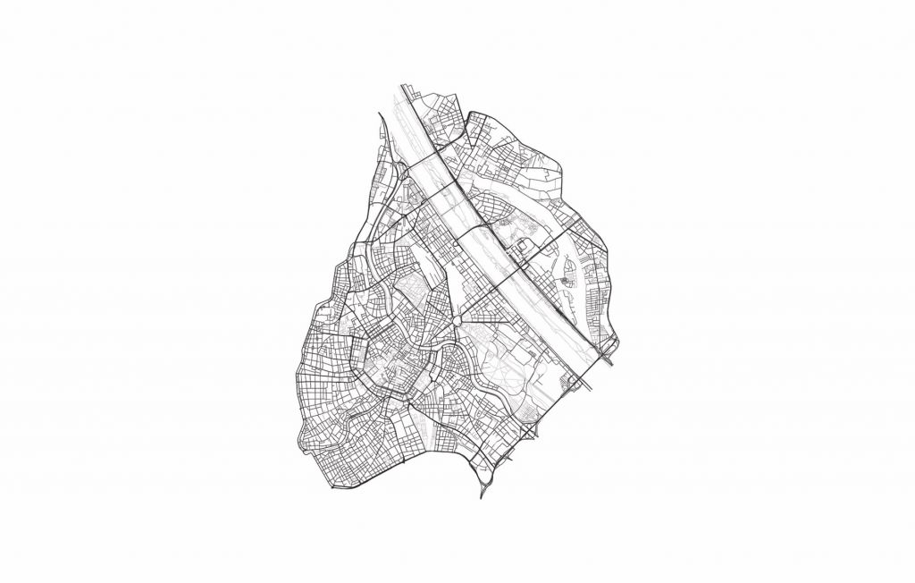 Mappa del centro di Vienna, bianco
