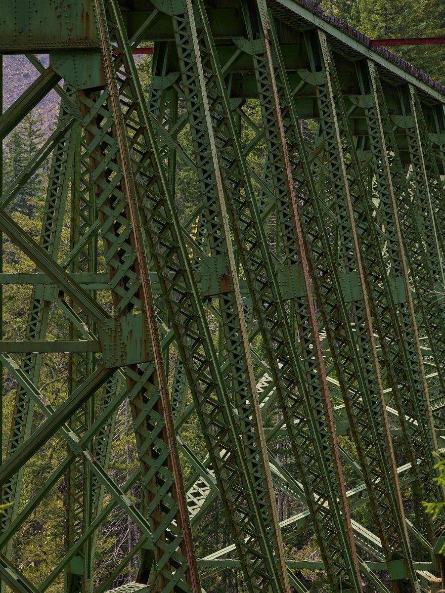 Struttura in acciaio vecchio ponte ferroviario