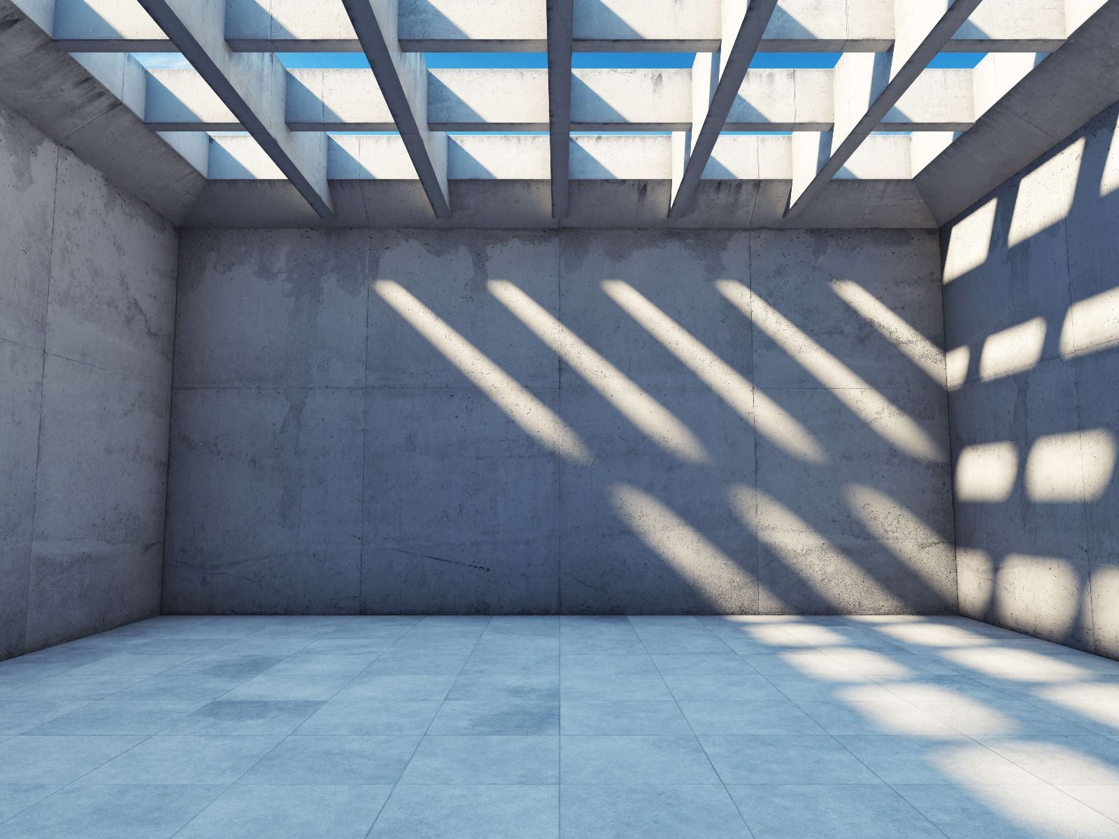 Spazio vuoto con tetto aperto