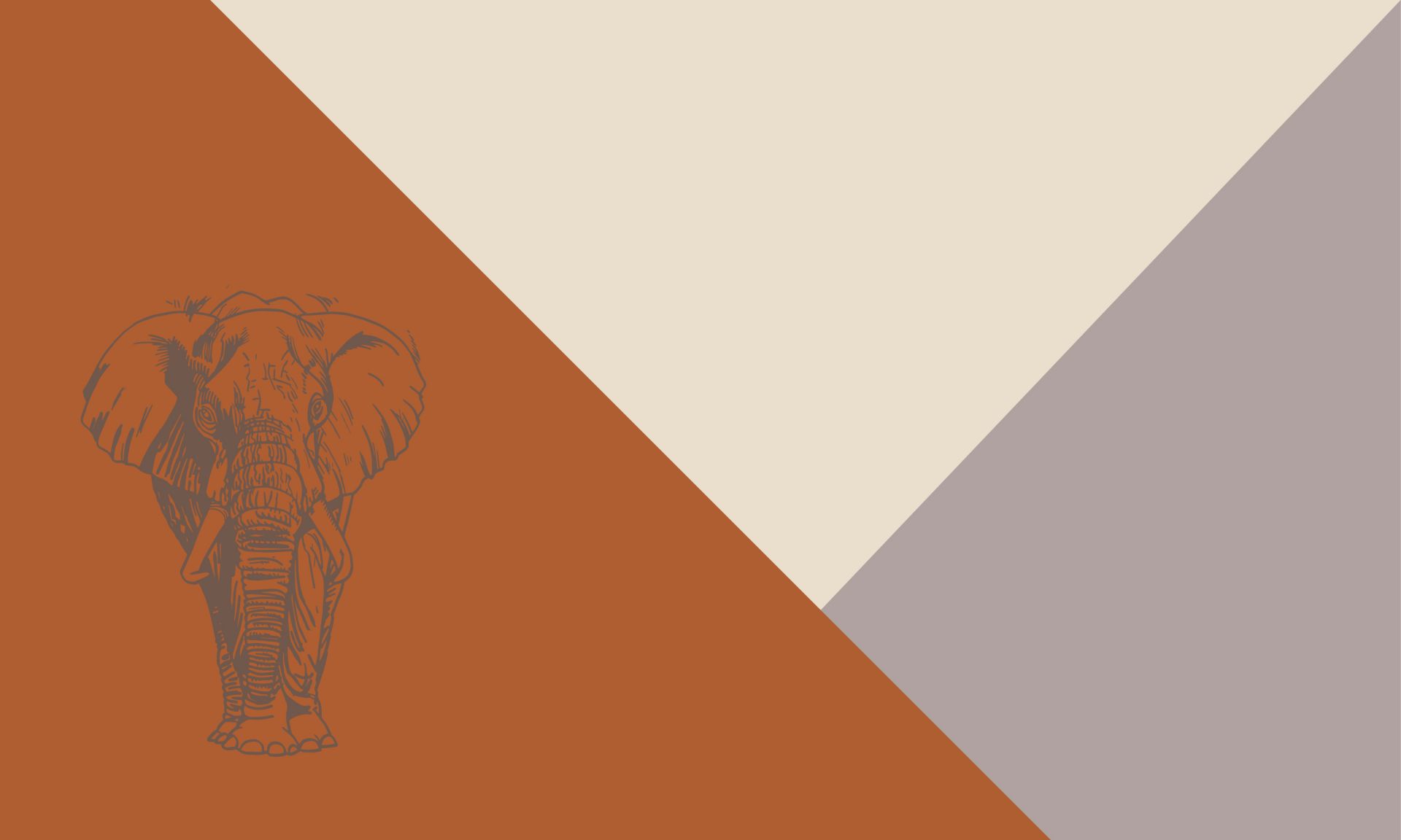 Triangoli arrugginiti con elefante