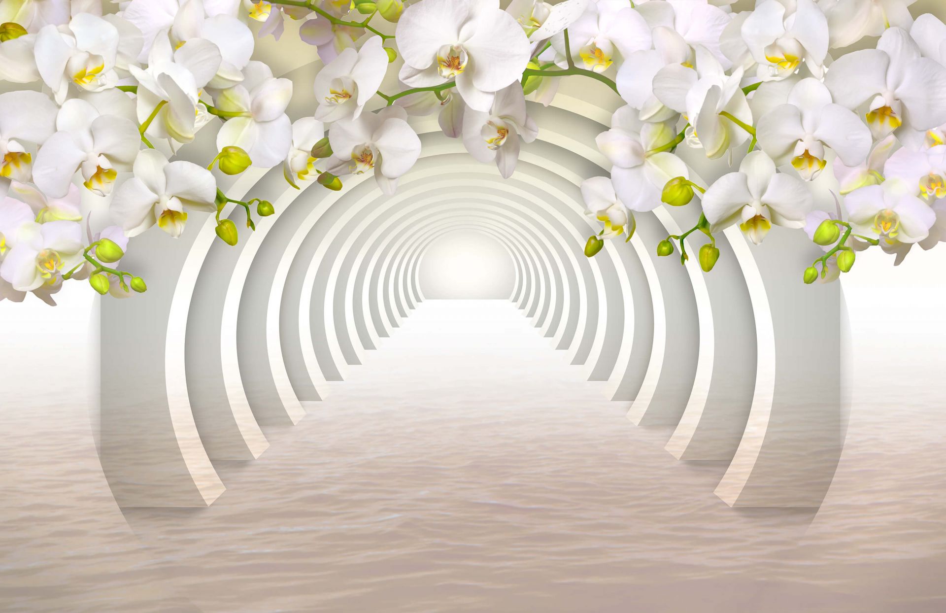 Túnel con orquídeas