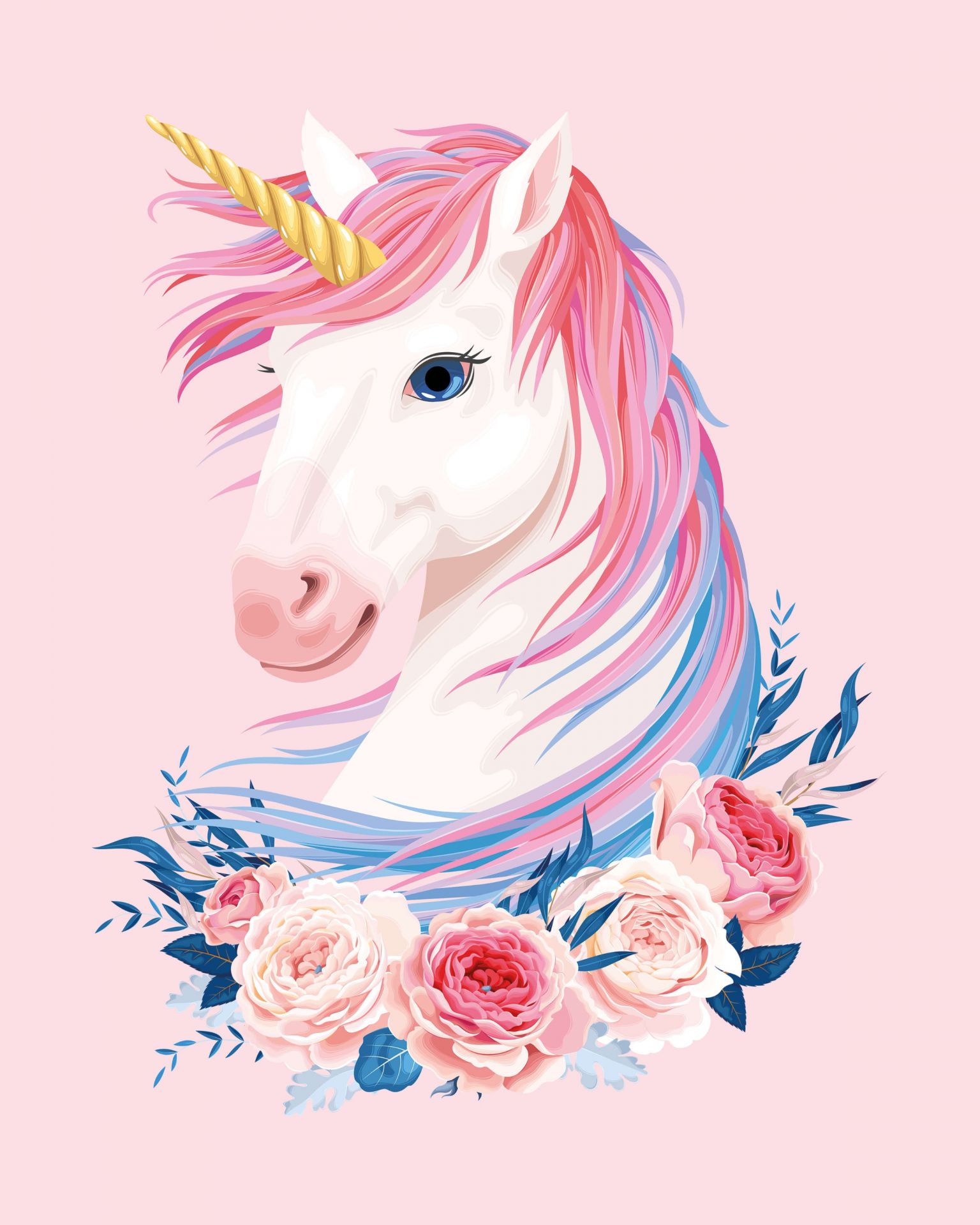 Unicorno con fiori