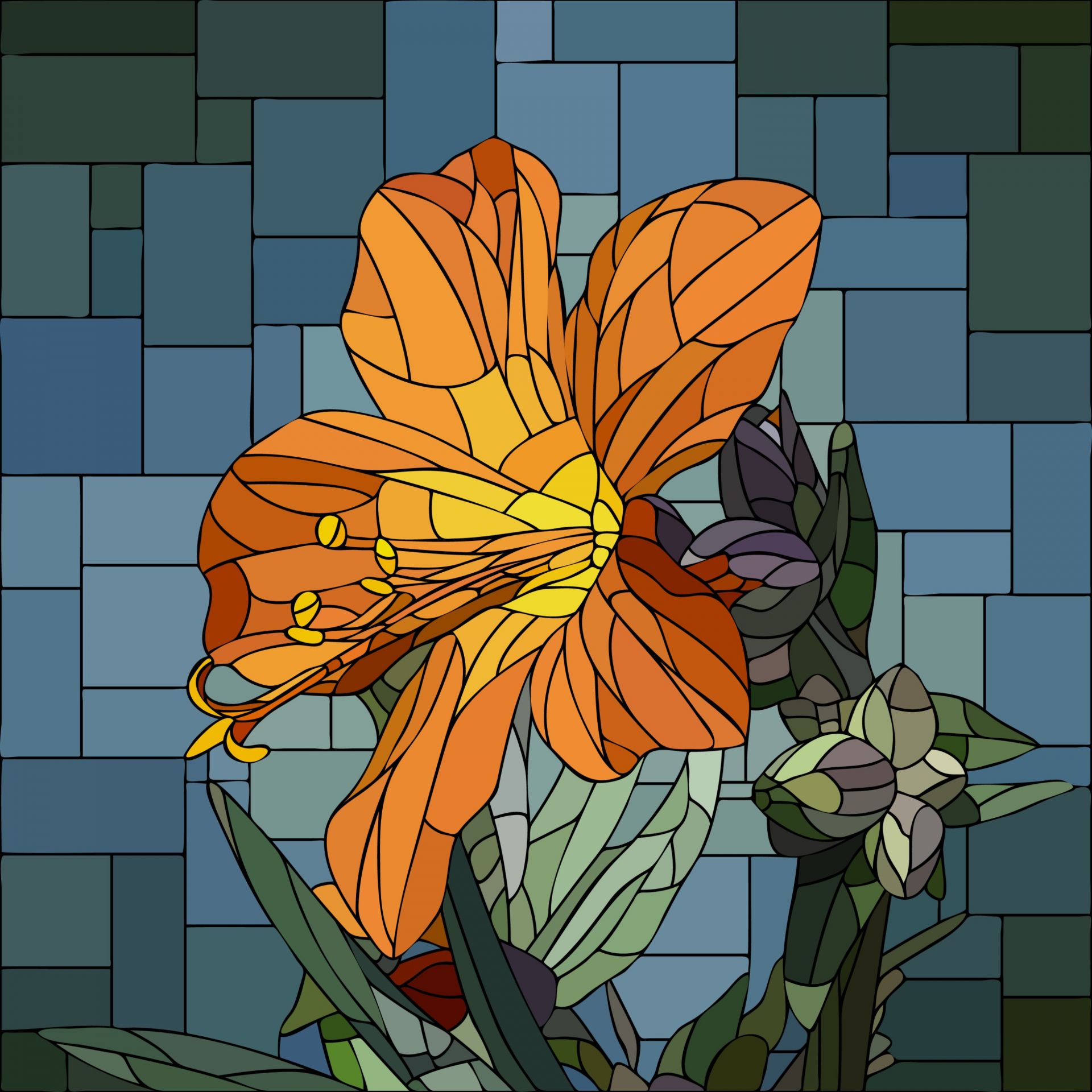 Fiore arancione colorato