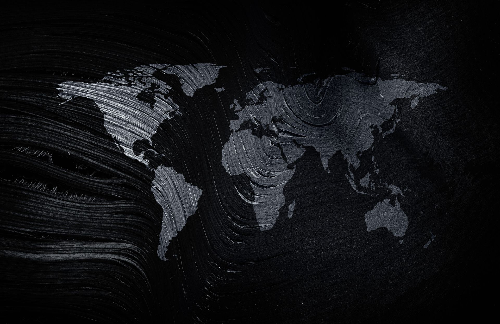 Mappa del mondo su una foglia di palma