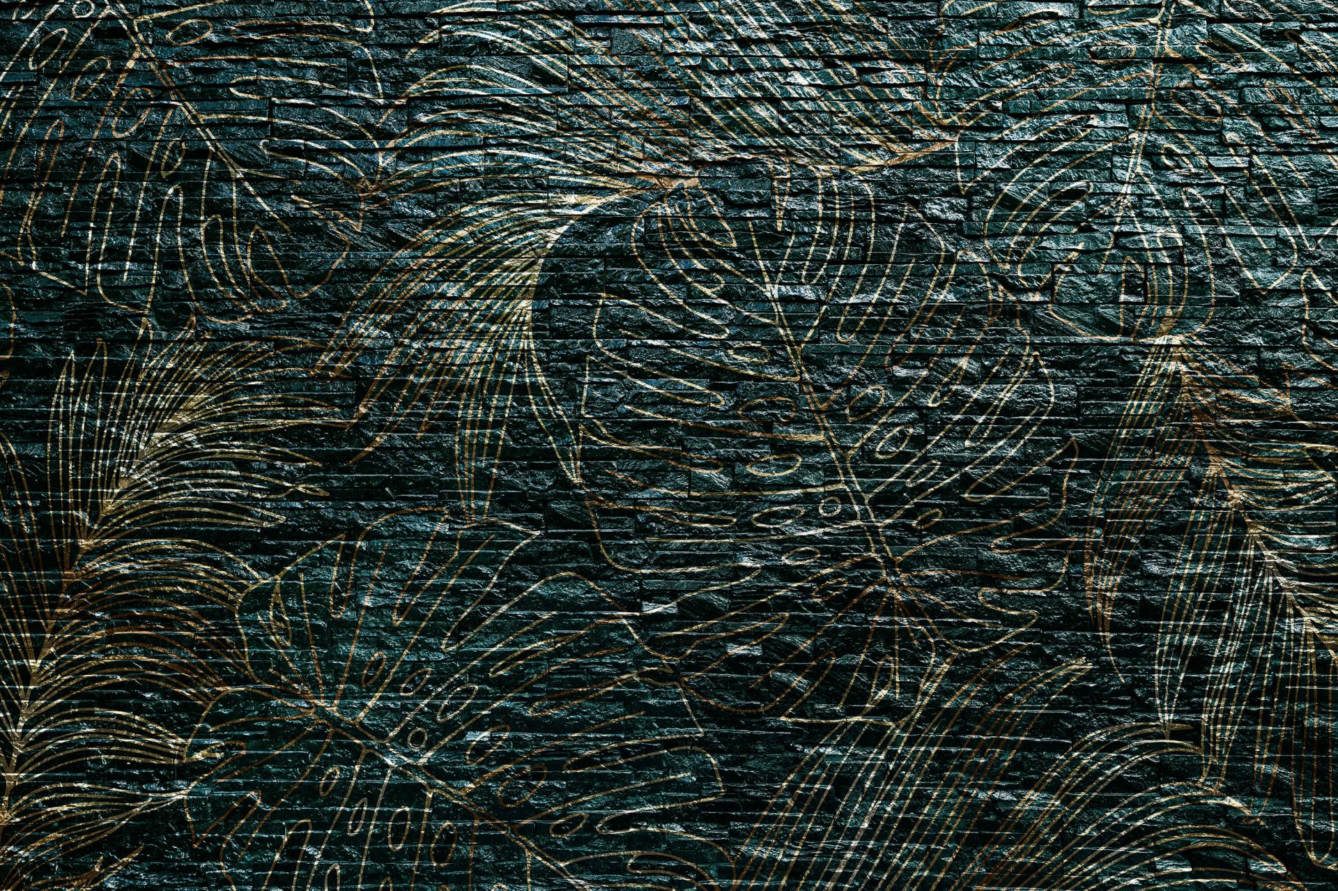 Disegno murale con foglie