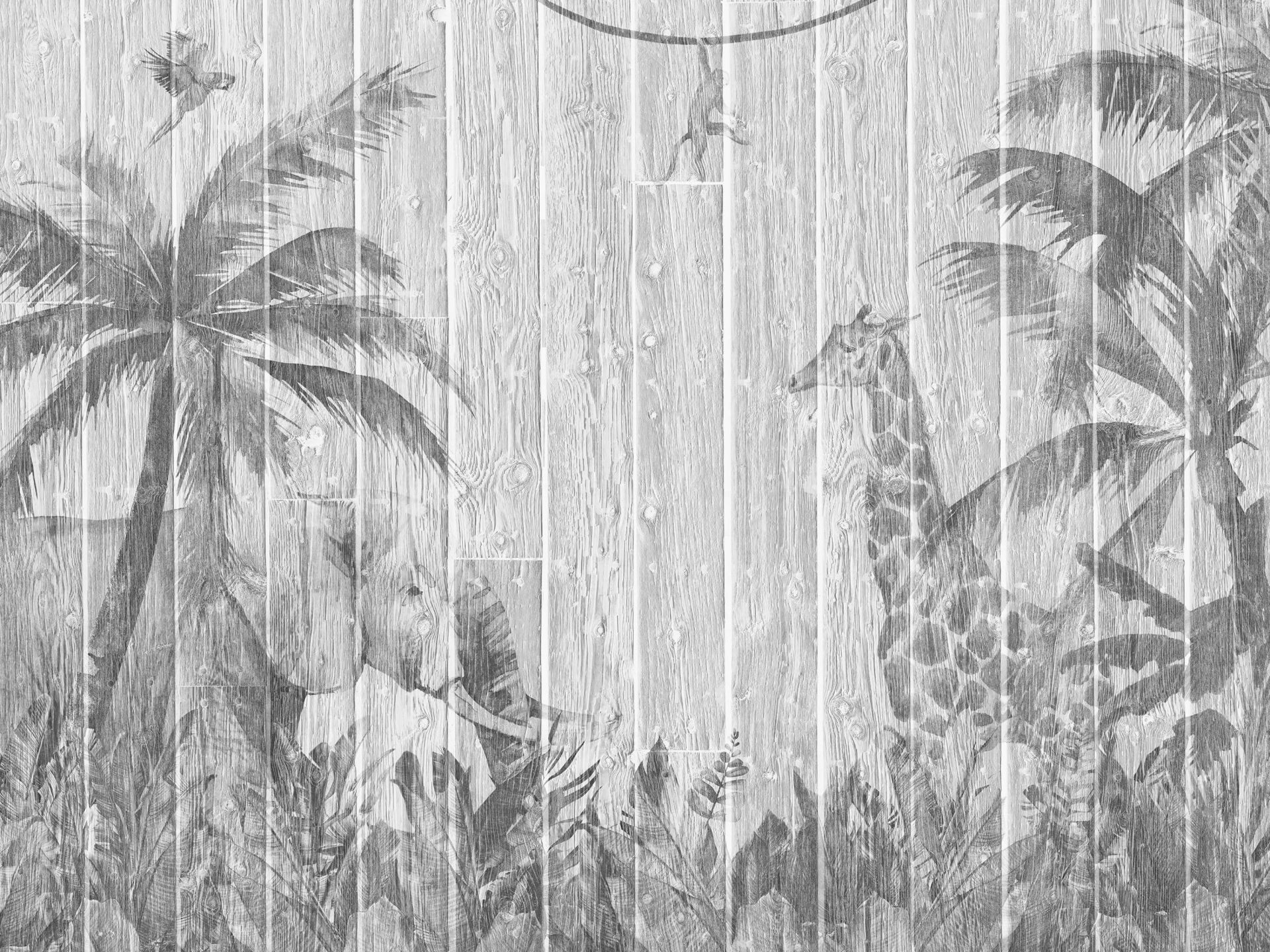 Animali della giungla su legno