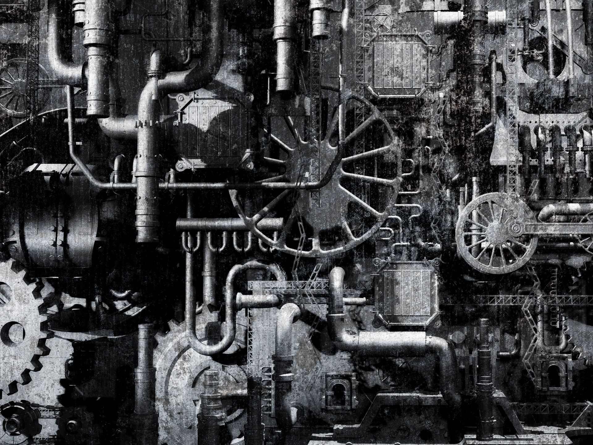 Vecchia sala macchine di un treno