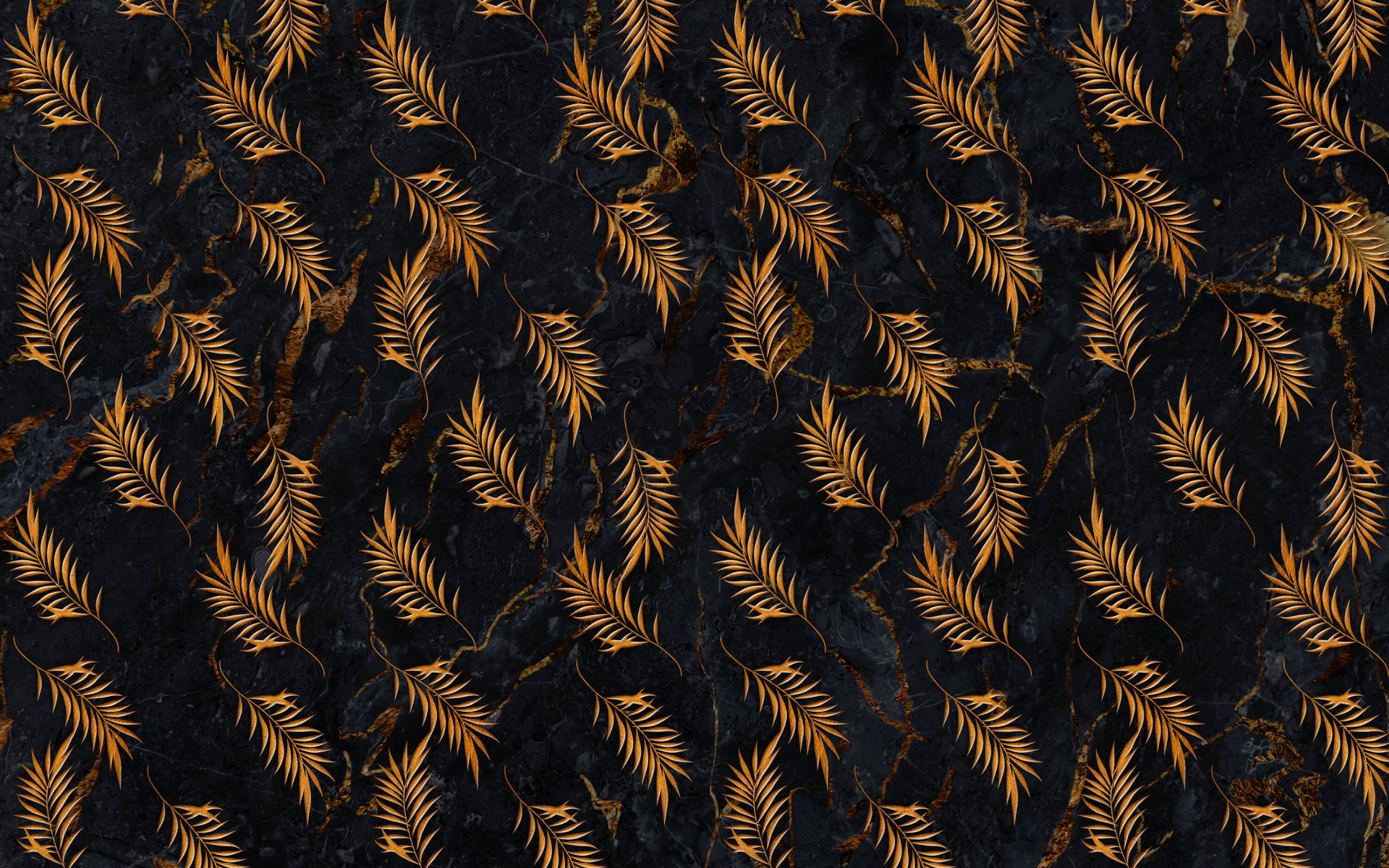 Foglie tropicali su marmo