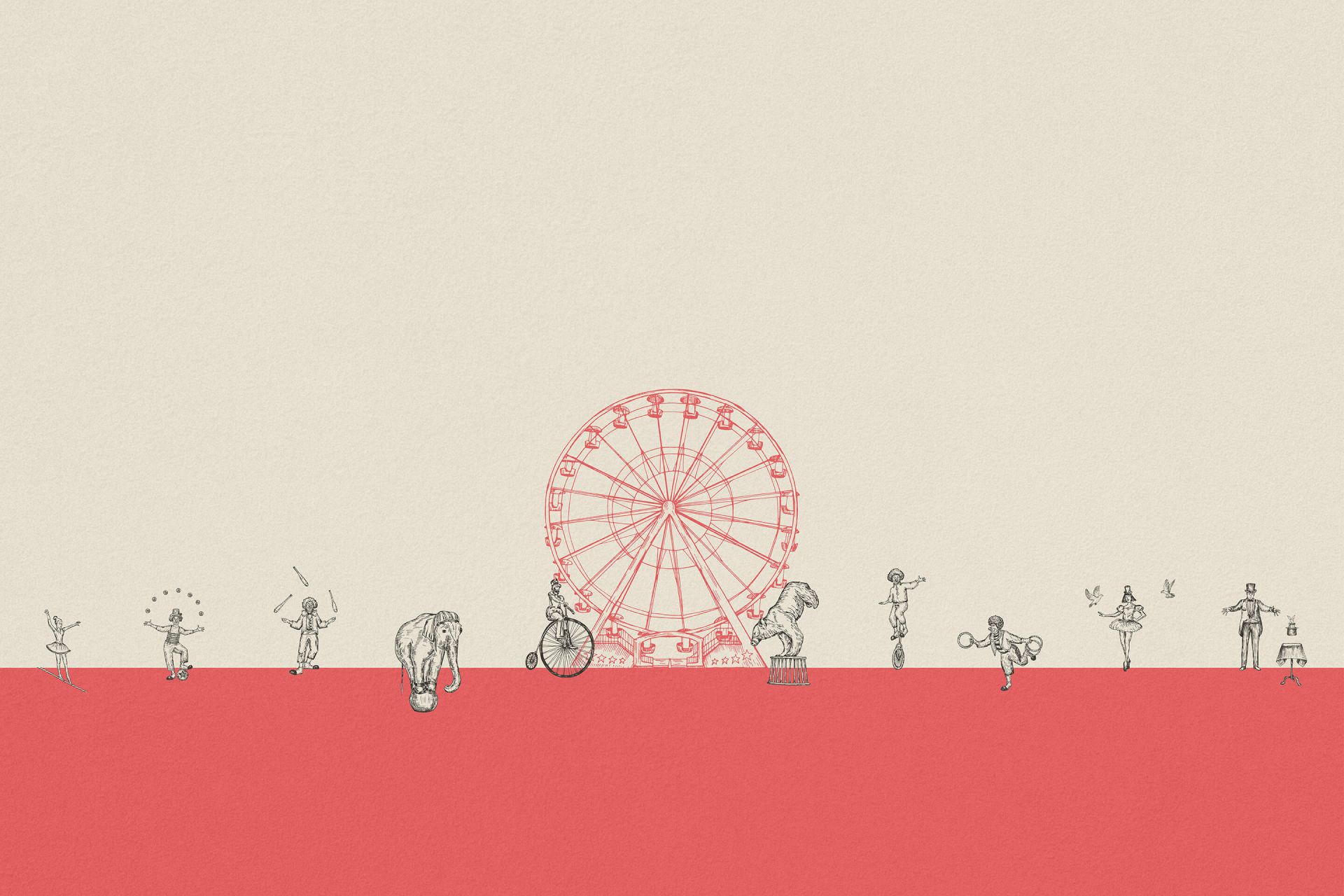 Persone e animali del circo