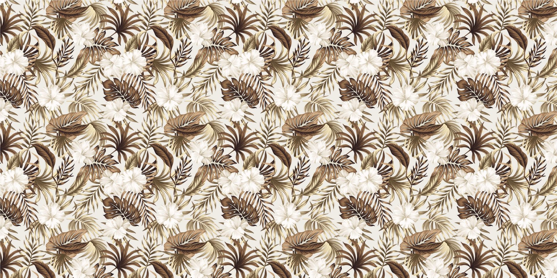 Fiori tropicali, beige