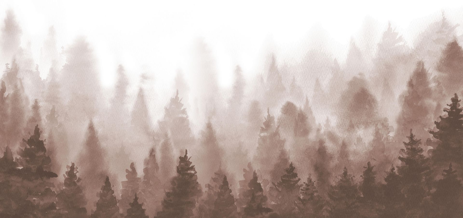 Foresta realizzata con acquerello