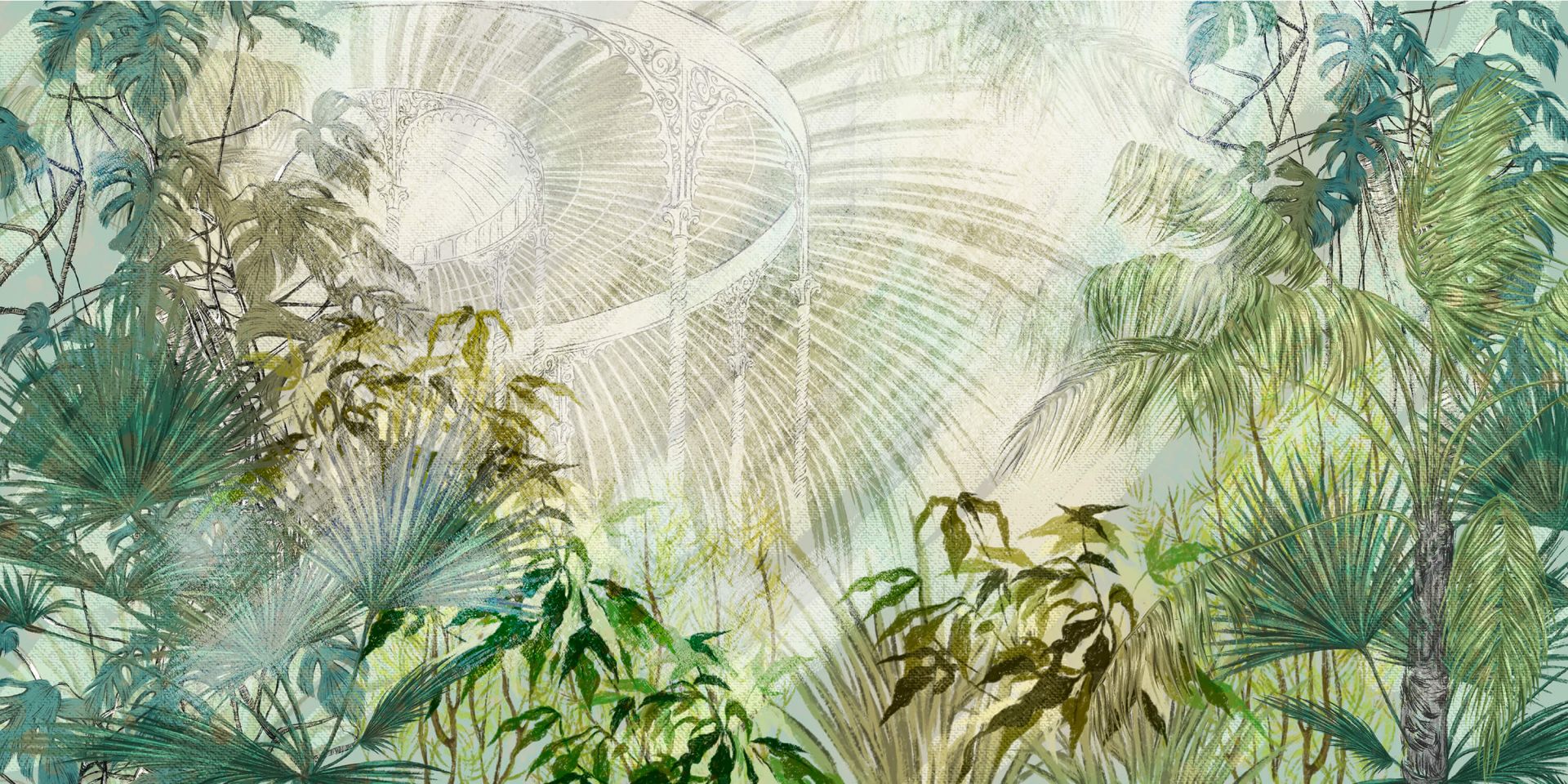 Serra con piante tropicali