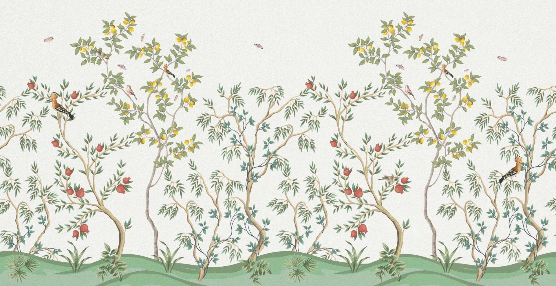 Paesaggio con alberi da frutto