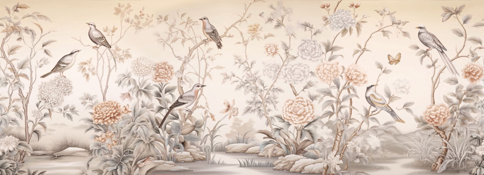 Paesaggio floreale disegnato