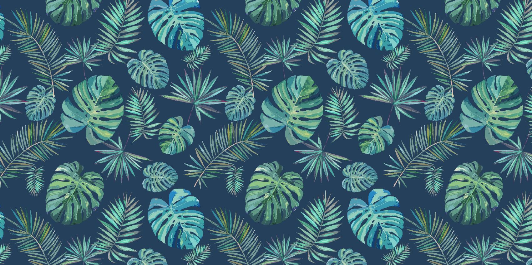 Foglie di palma e monstera