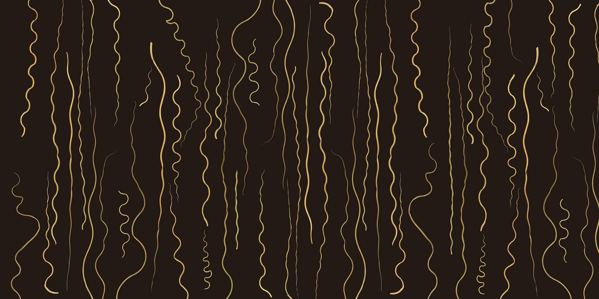 Linee organiche erba oro su ebano nero