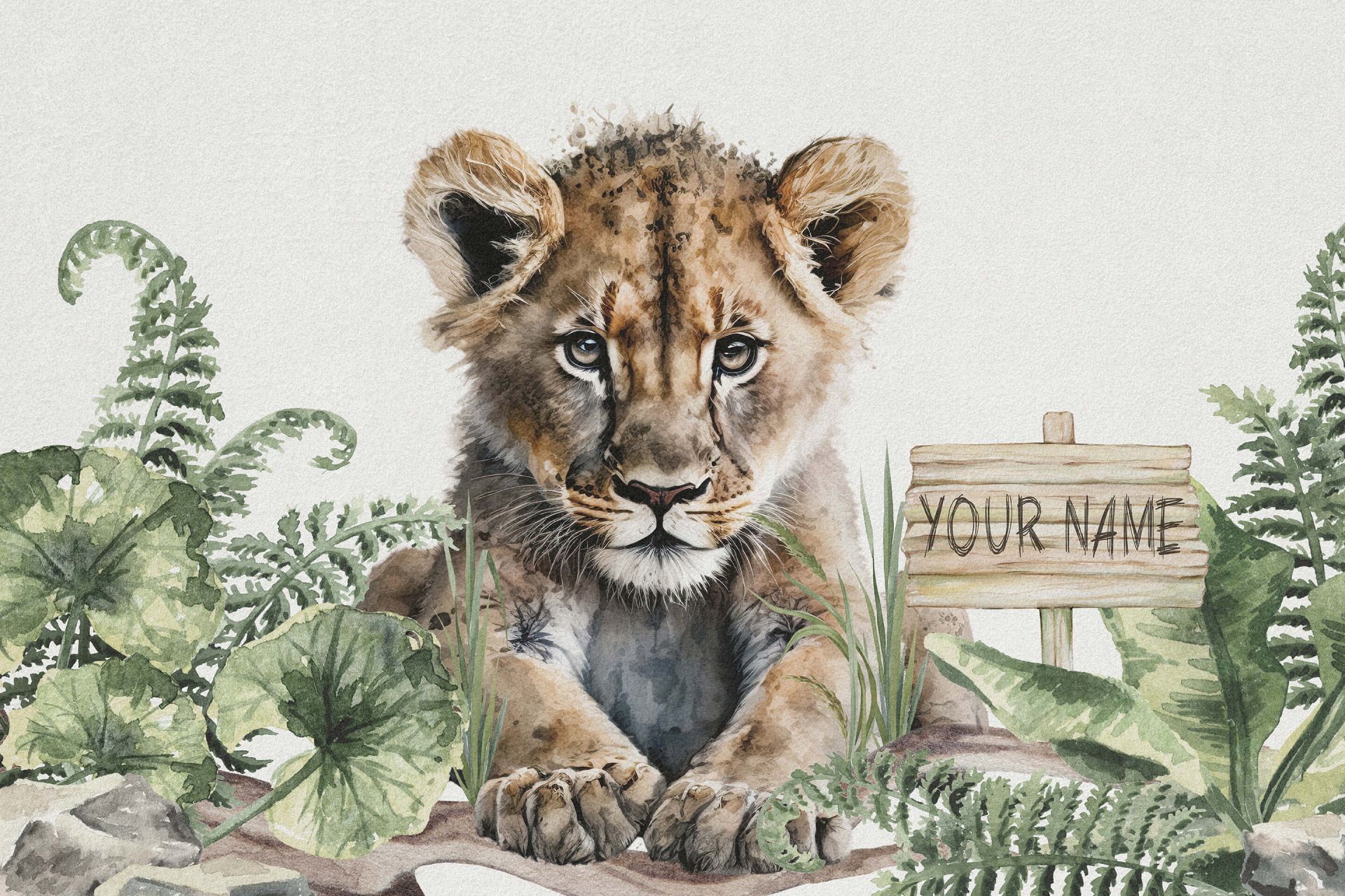 Giovane leone nella giungla