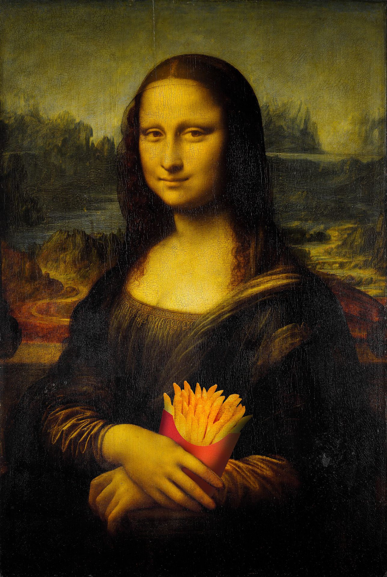 Monna Lisa con patatine fritte
