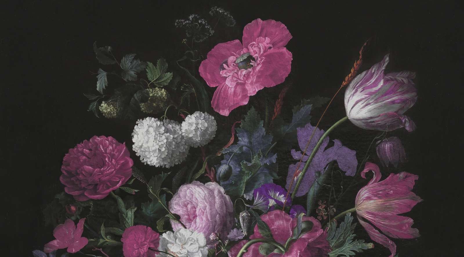 Natura morta di fiori barocchi - rosa lunatico