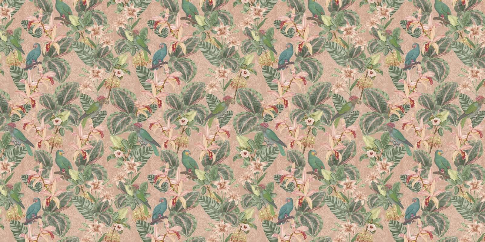 Uccelli e pappagalli della giungla tropicale - terracotta