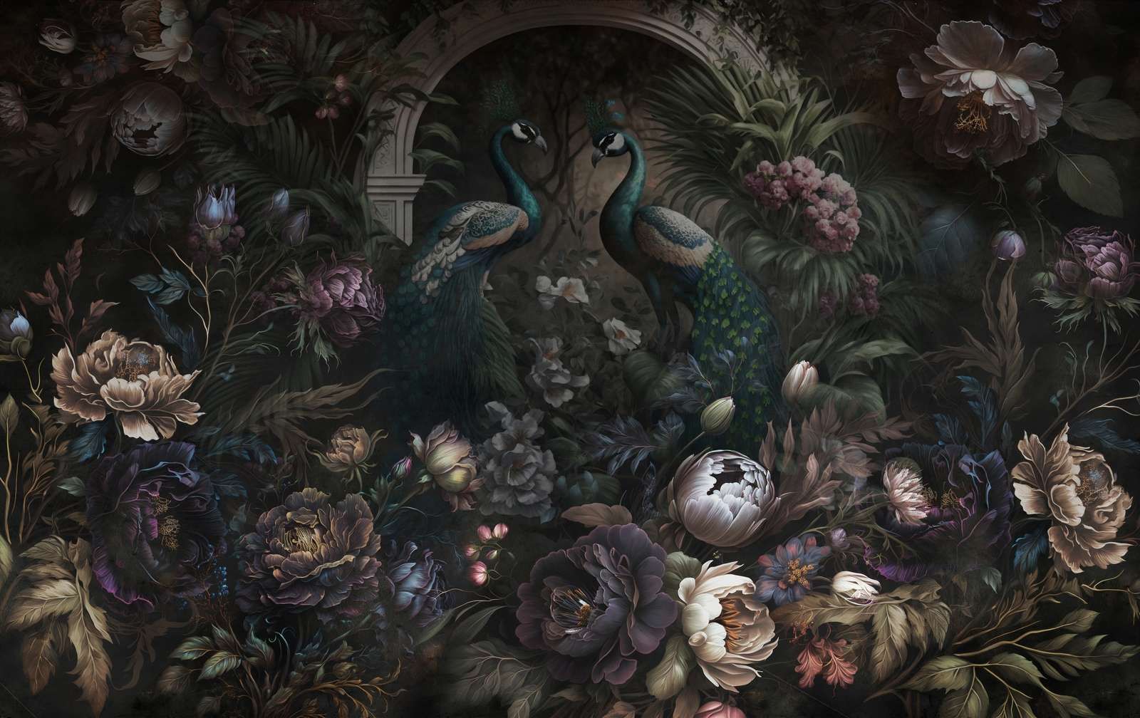 Sussurri di Pavoni nel Giardino Oscuro